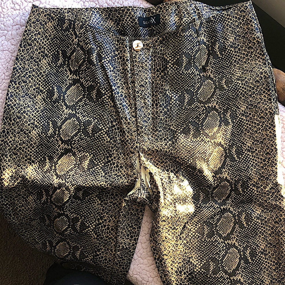 Vintage snakeskin vinyl pants!!